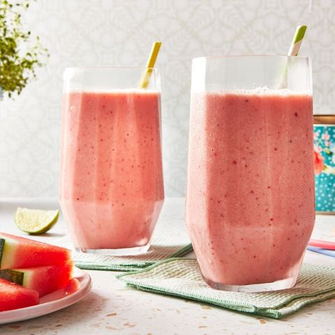 watermelon smoothie with straws