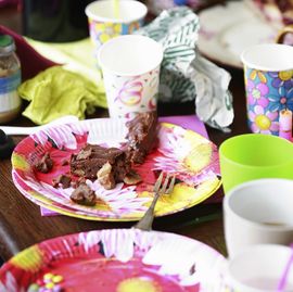 aftermath of a child's birthday party