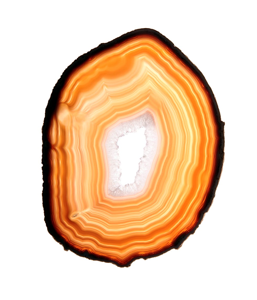 gemstone meanings agate slice with concentric bands