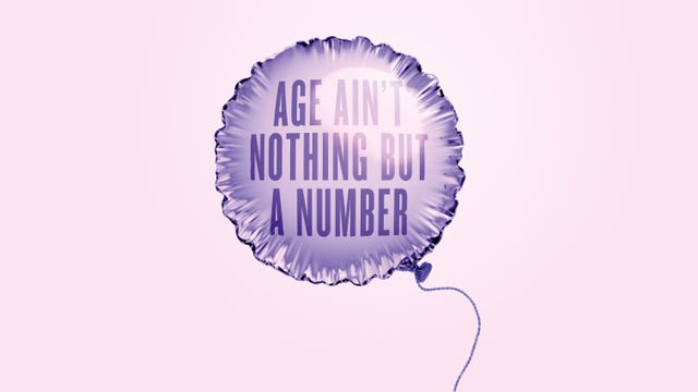 age concept balloon with type quote age ain't nothing but a number digital art