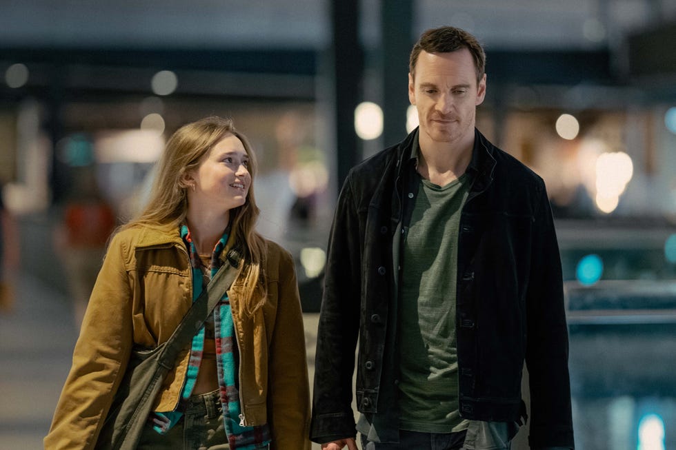 l r india fowler as poppy and michael fassbender as martian in the agency, episode 4, season 1, streaming on paramount, 2024 photo credit luke varleyparamount