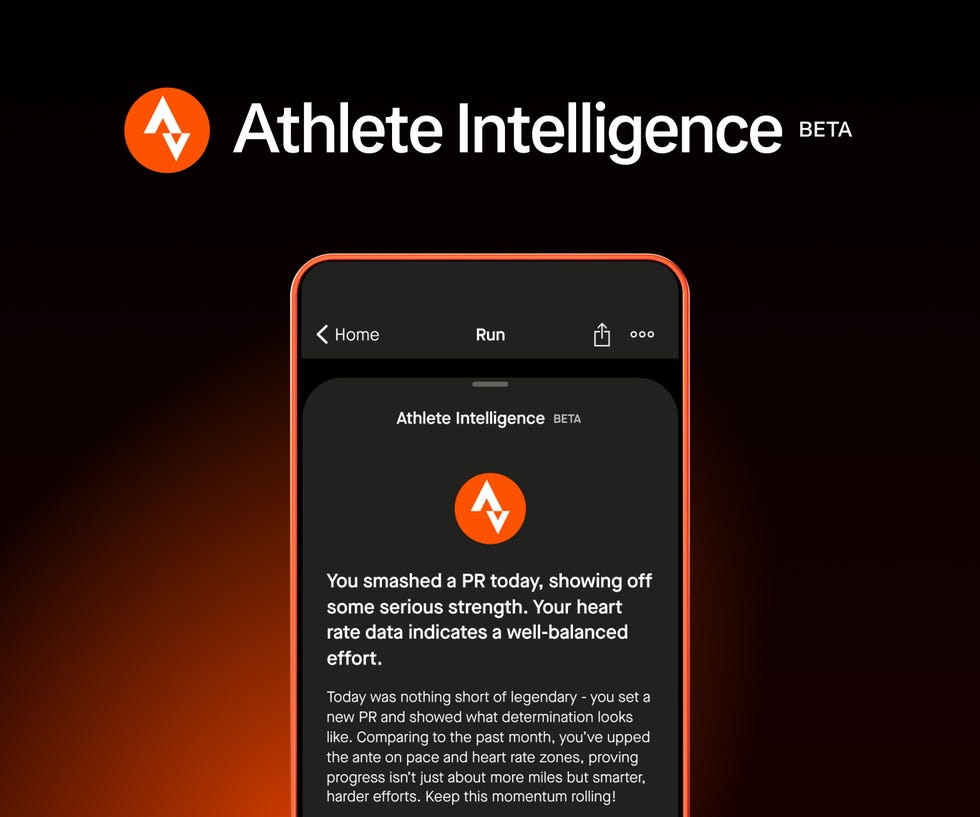 Phone screen with Strava's athlete intelligence feature