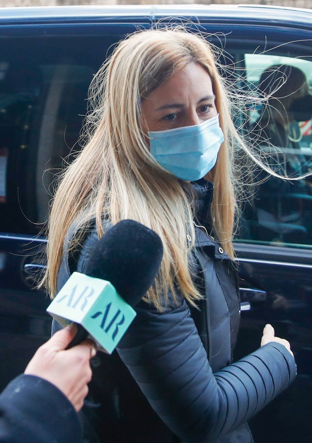 ainhoa armentia, a su llegada al trabajo