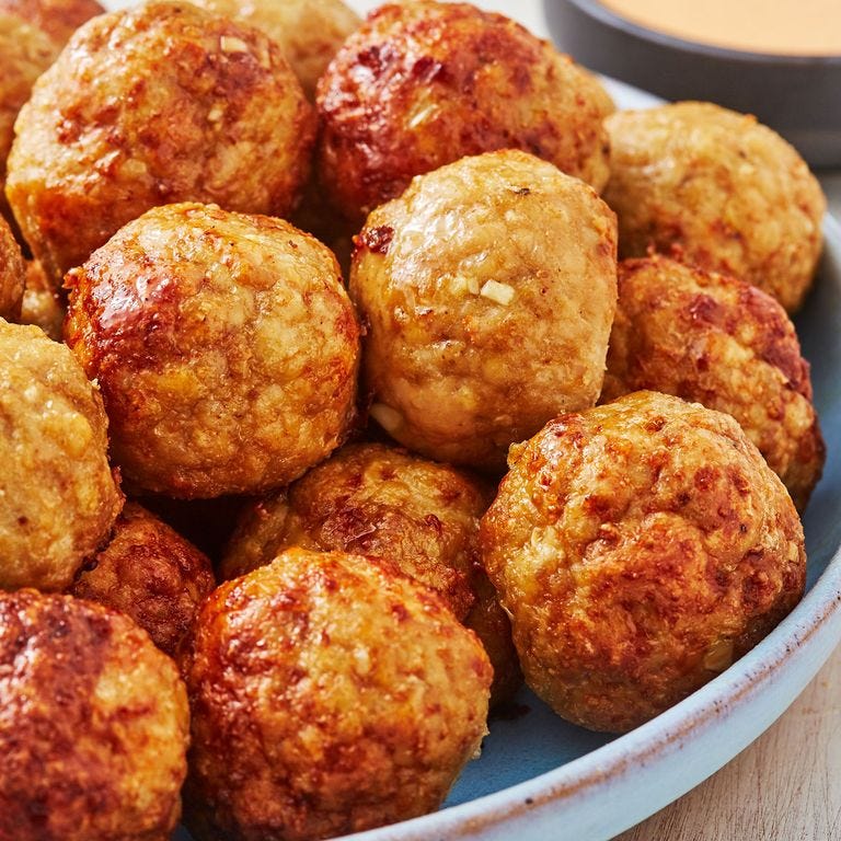 albóndigas de pollo con comino en freidora de aire