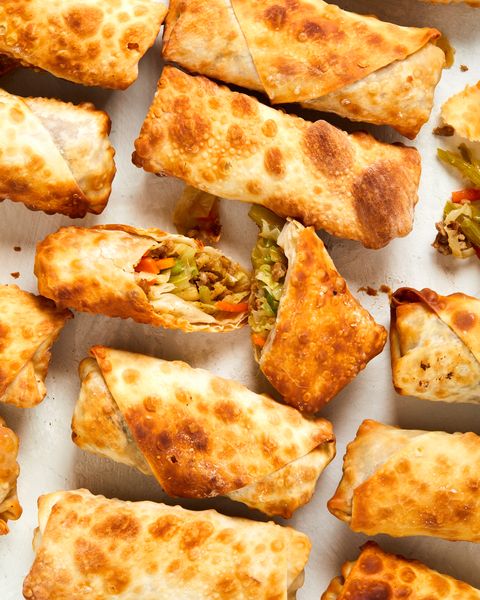 air fryer egg rolls with pork, cabbage and carrots