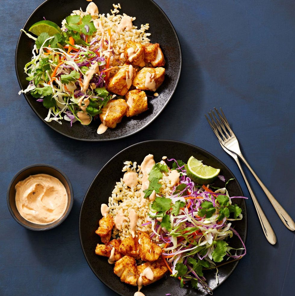 air fryer fish taco bowls