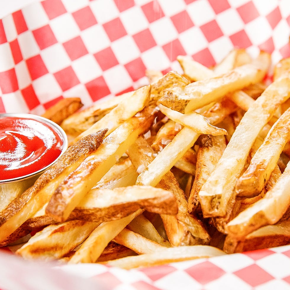 french fries made in the air fryer served with ketchup