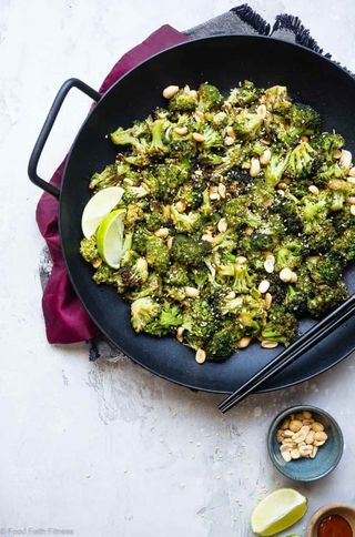 Air Fryer Roasted Asian Broccoli