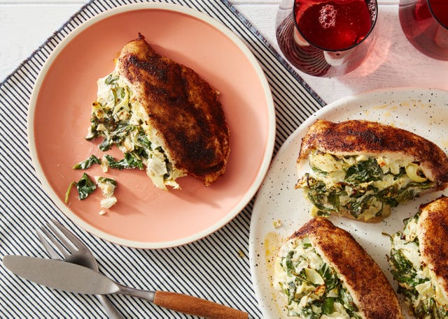 air fryer spinach and artichoke stuffed chicken breast