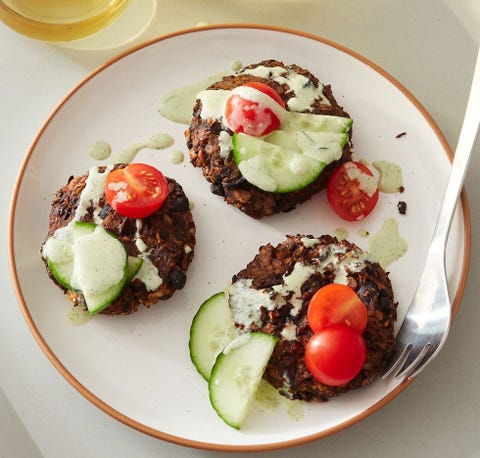 air fryer tahini black bean fritters