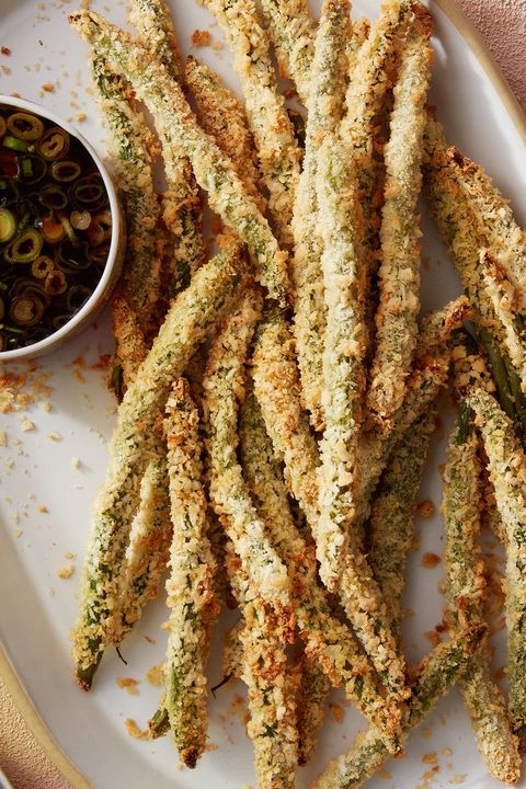 air fryer tempura inspired green beans