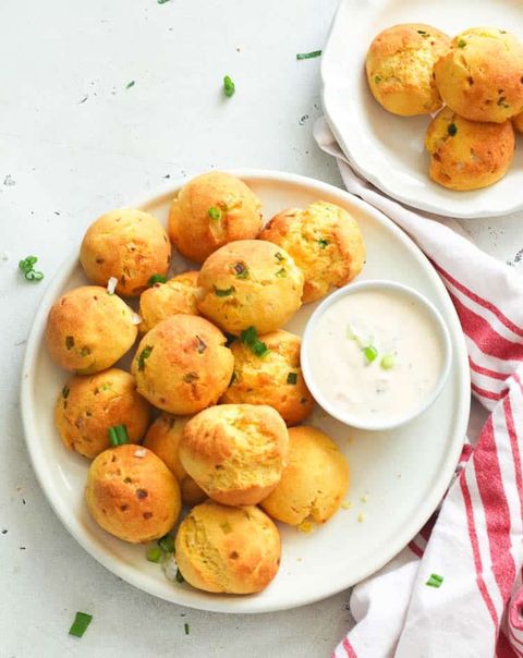 air fryer hushpuppies with white dip