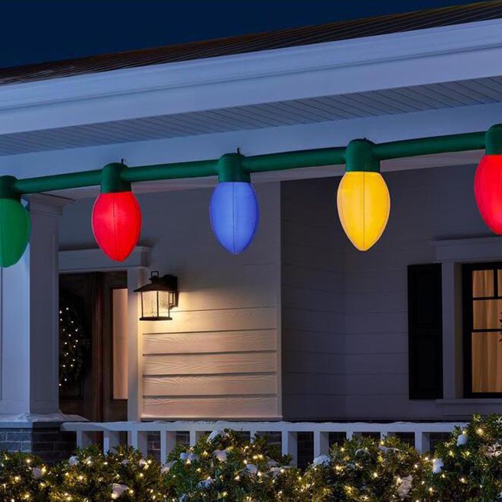 These Inflatable Christmas Bulbs Stretch 14.5 Feet Long for Holiday