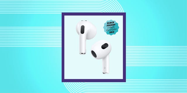 wireless earbuds with promotional text for a sale