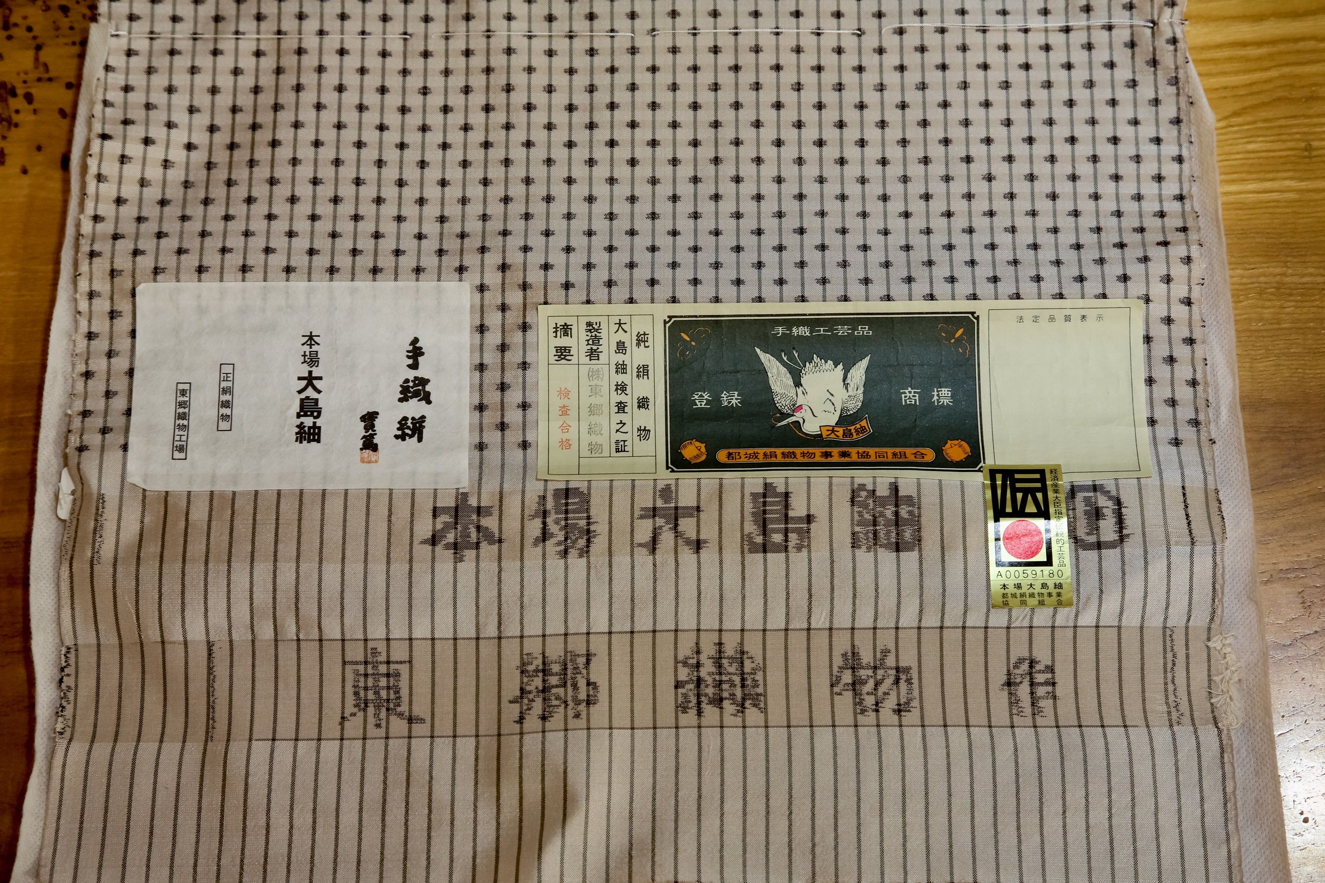 楽天市場】着物だいやす 535□本場大島紬□飾り縞文 黒×紫 9