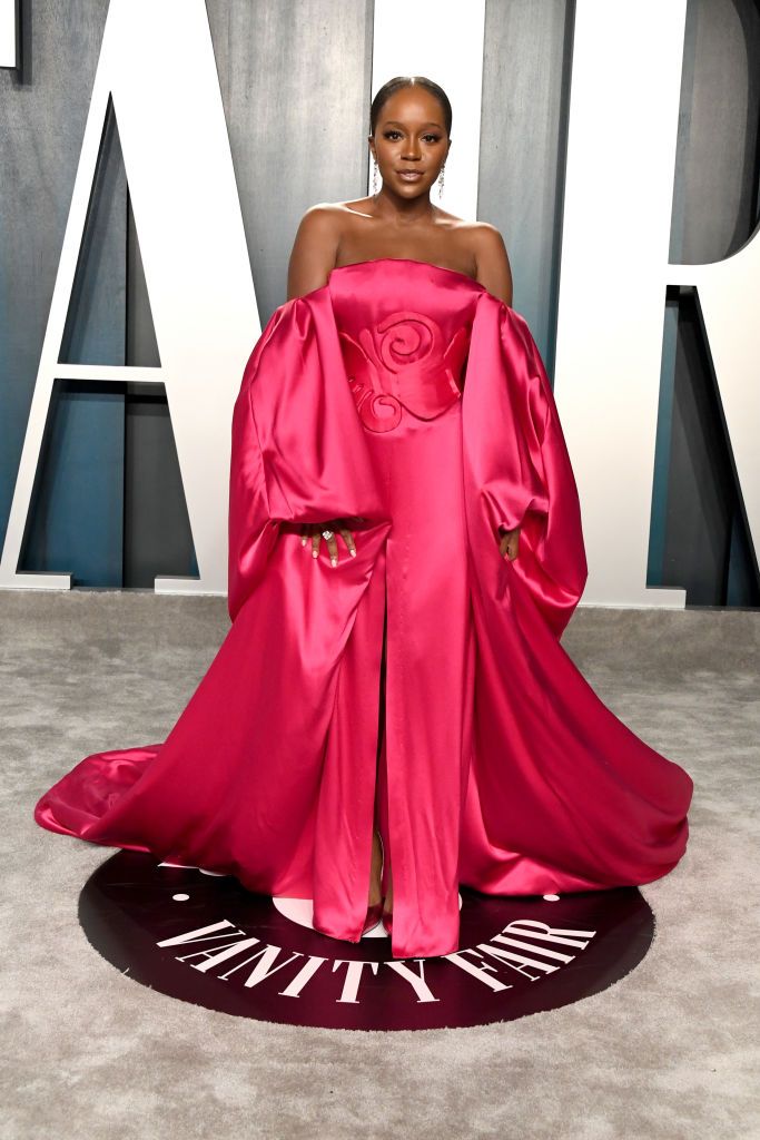 Aubrey Plaza Ivory Column Dress 2020 Vanity Fair Oscar Party -  TheCelebrityDresses