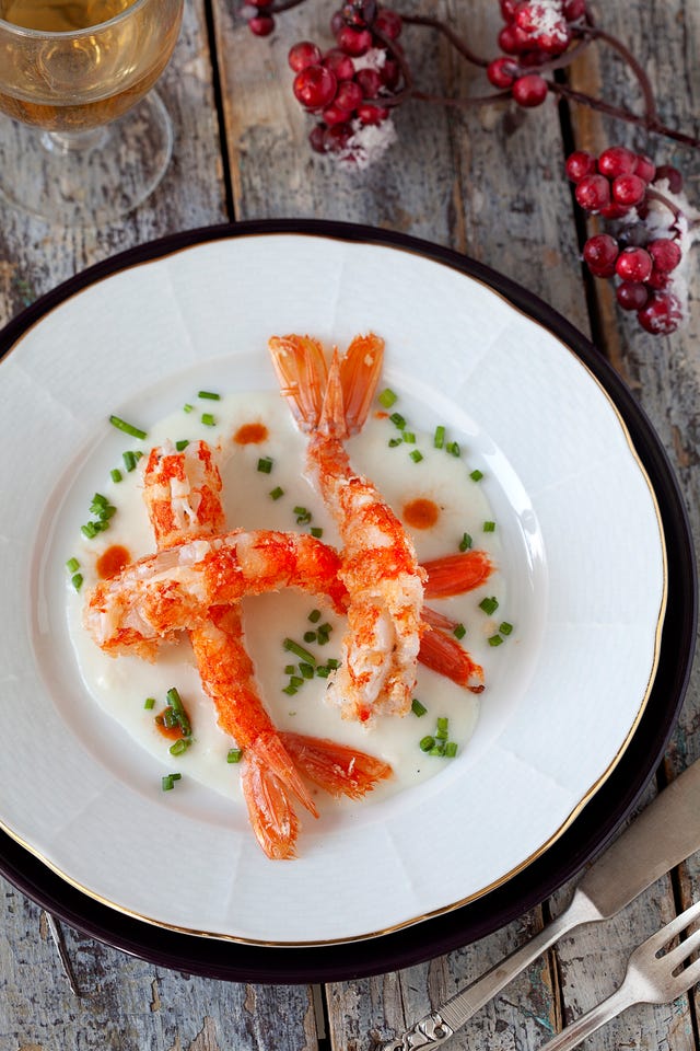 receta de ajoblanco con gambón
