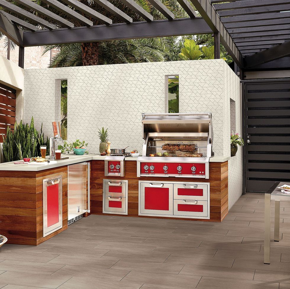 a patio made of porcelain tiles from crossville