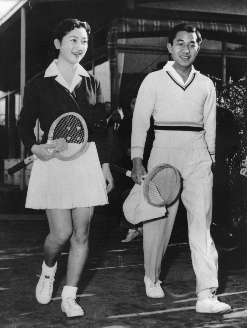 akihito, crown prince of japan, and his fiancee michiko shoda