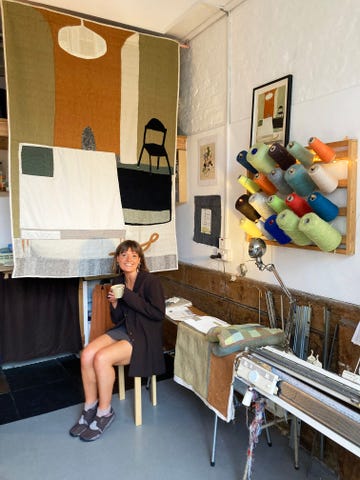 artist al bates in her studio