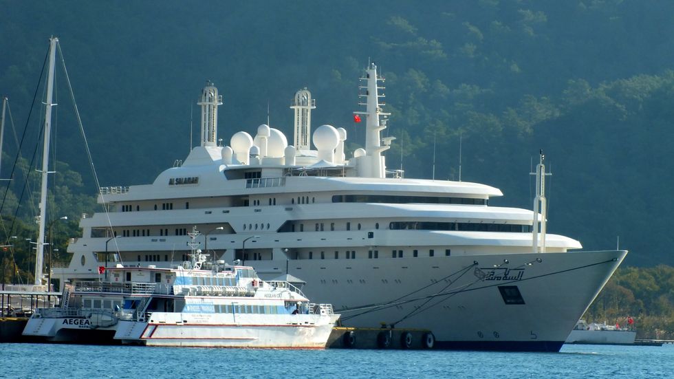 saudi arabian crown prince's mega yacht al salamah anchor in turkey