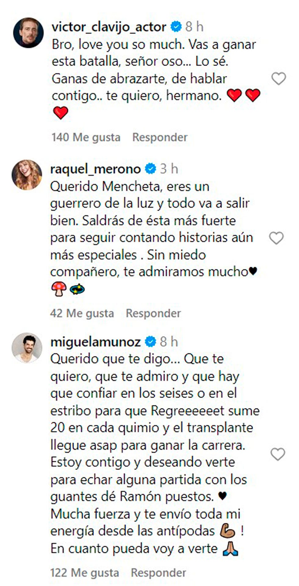 mensajes de apoyo a sergio peris mencheta de sus compañeros de al salir de clase