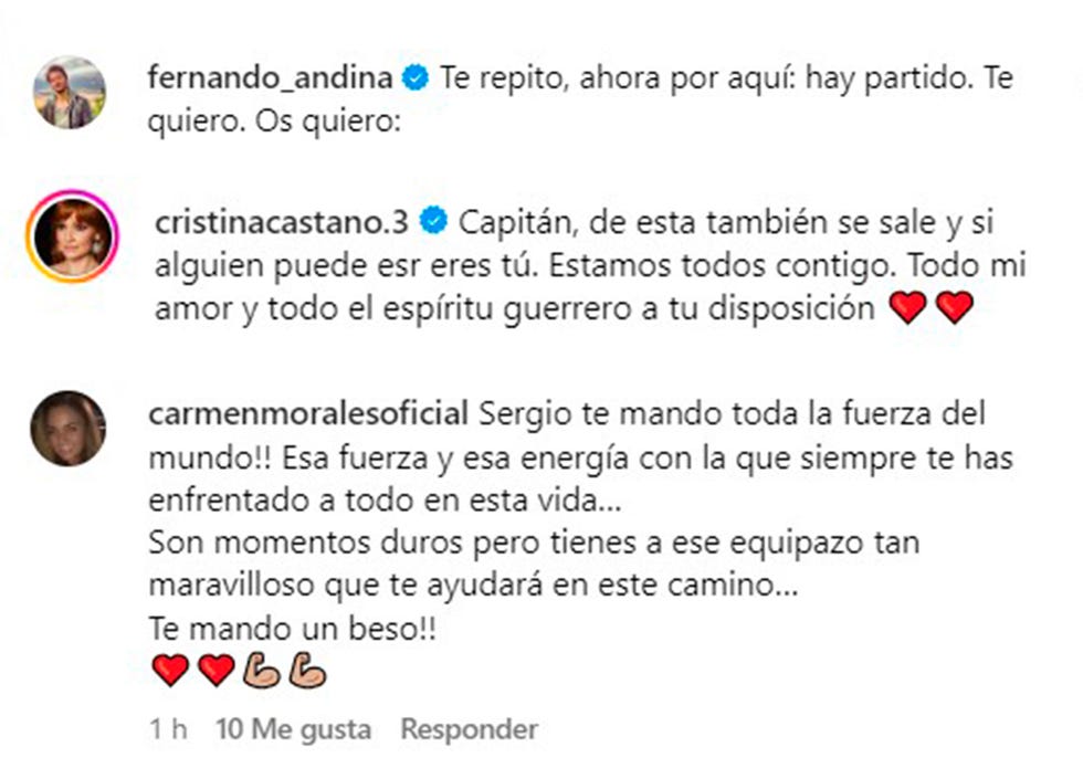 mensajes de apoyo a sergio peris mencheta de sus compañeros de al salir de clase