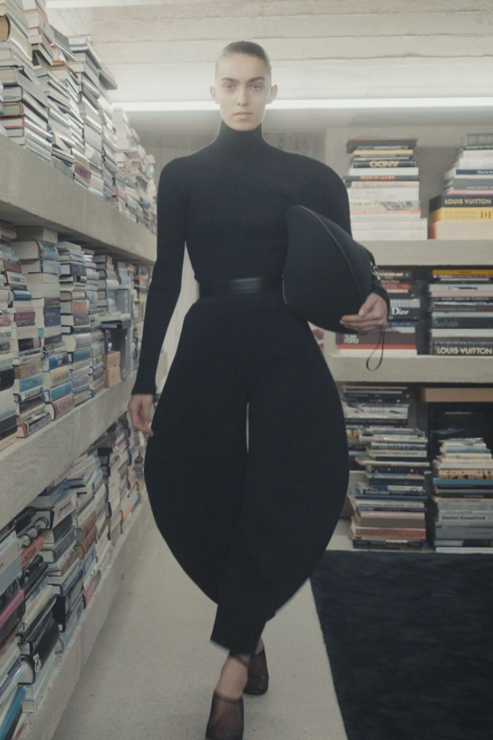 a person in a black dress