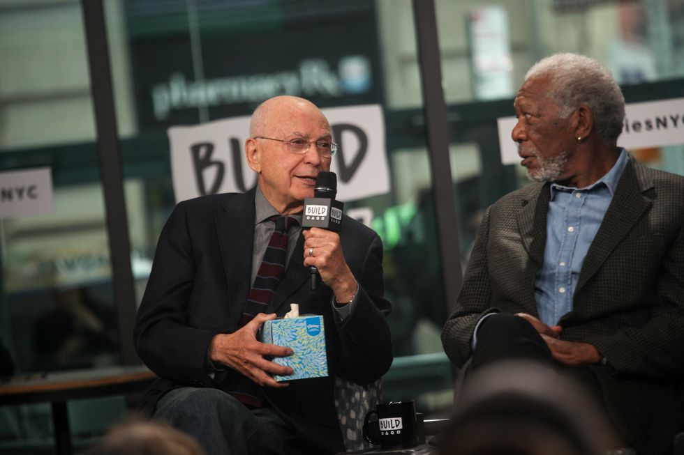 Alan Arkin and Morgan Freeman, promoting the movie Going in Style.