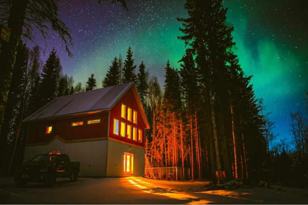 a north pole cabin in alaska, a good housekeeping pick for most unique airbnb