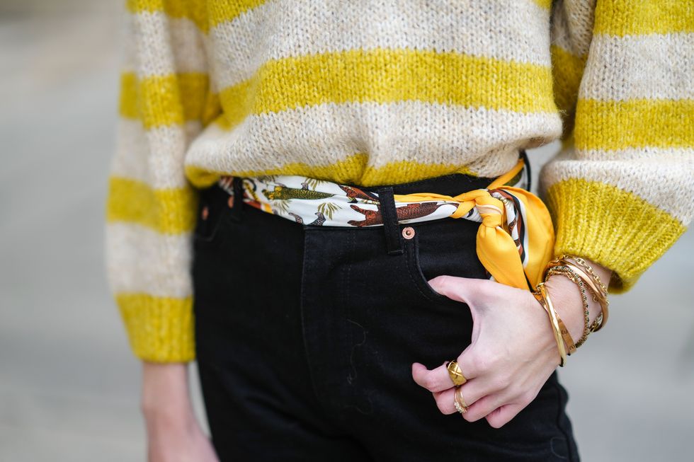 silk scarf belt trend