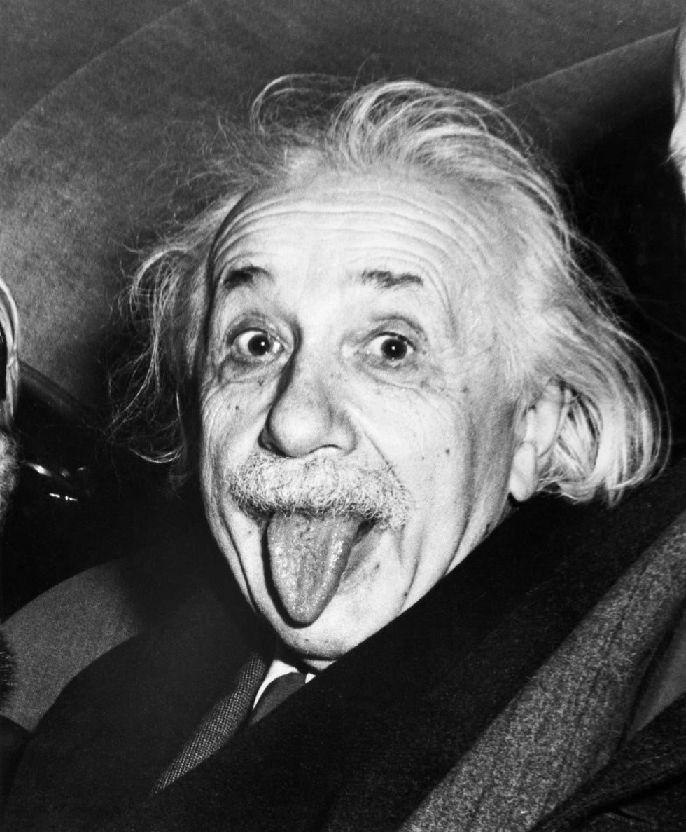 albert einstein sticking out his tongue