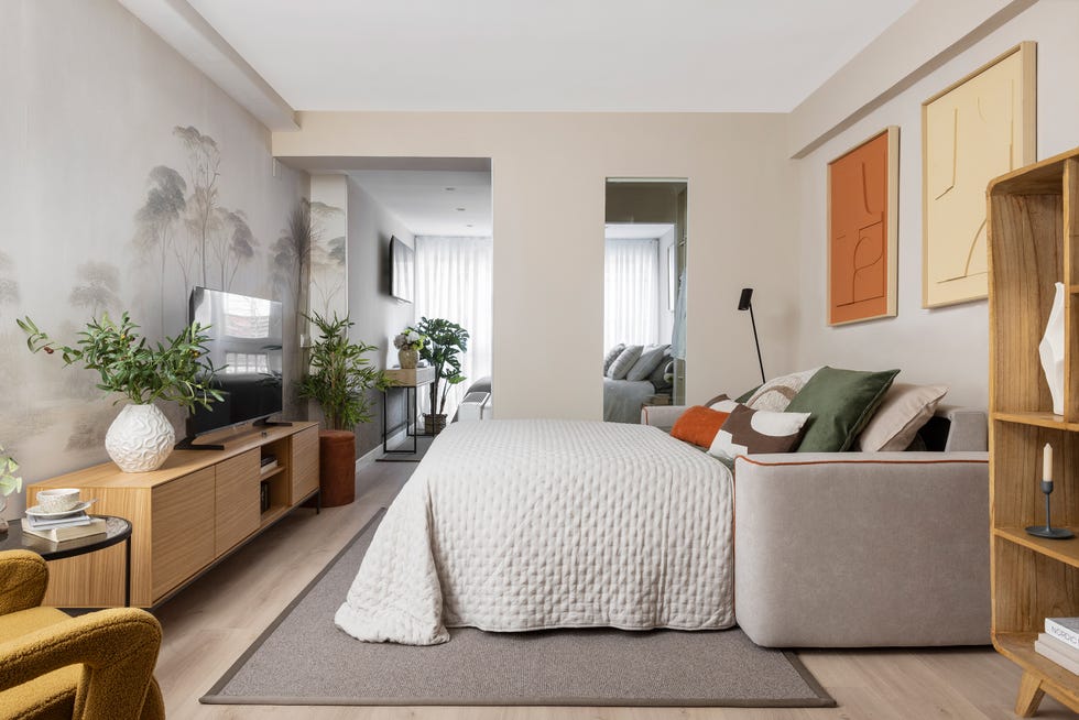 salón con sofá cama
