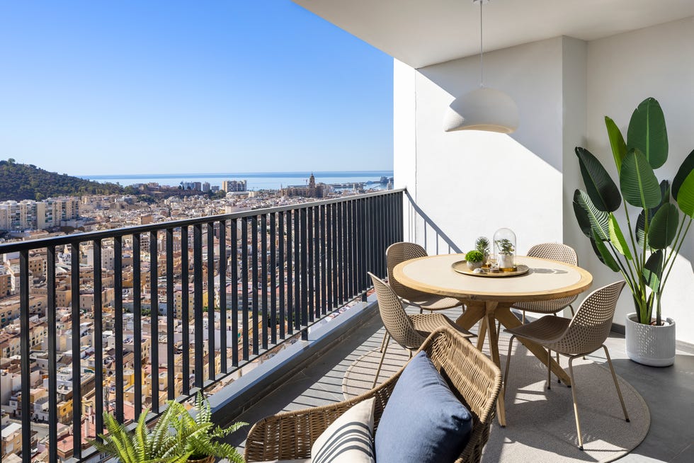 terraza con muebles de exterior