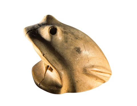 KIKKERSDe Egyptenaren meenden dat kikkervisjes spontaan werden geboren Daardoor brachten ze kikkers in verband met hun ideen over eerdere levens en over transmutatieBeeldje van een kikker uit de predynastieke periode Neues Museum Berlijn