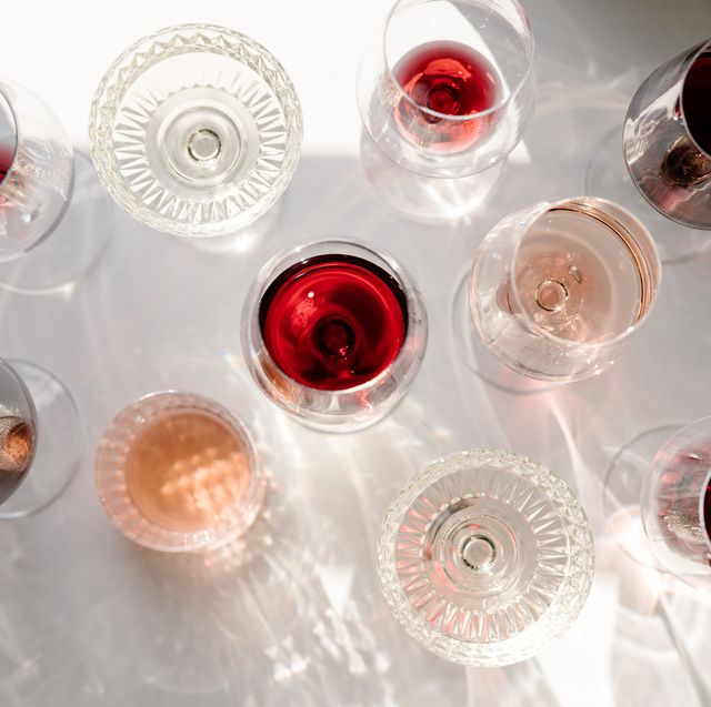 a group of different sized and shaped wine glasses