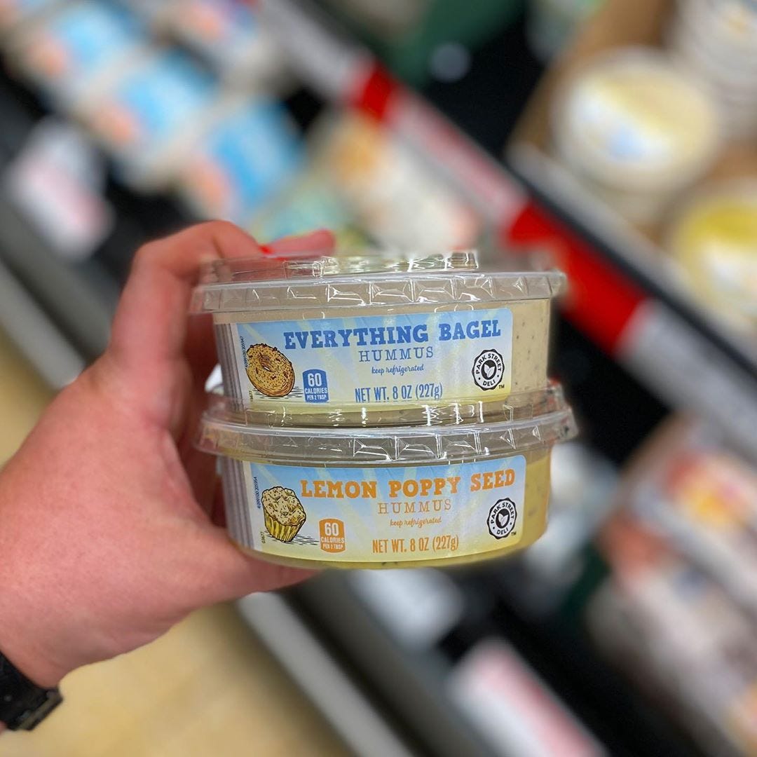 Aldi Has Everything Bagel Hummus And Lemon Poppyseed Hummus