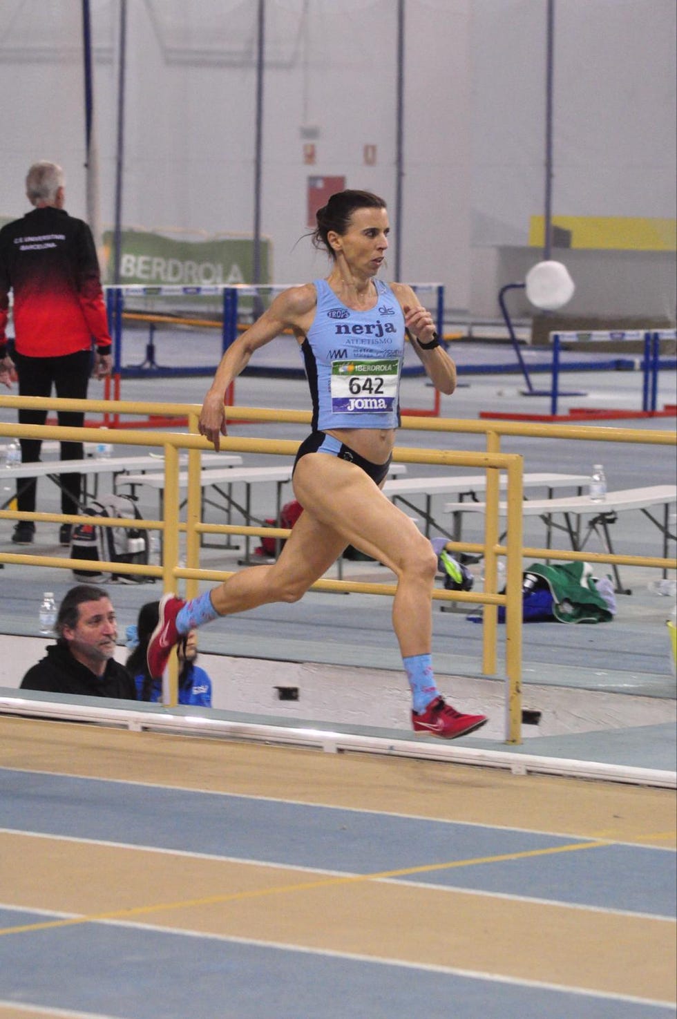 a person running on a track
