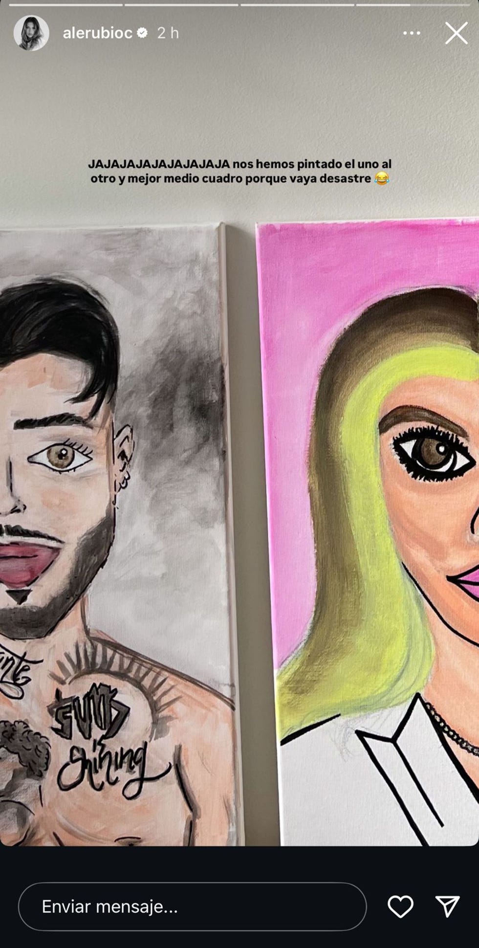 los retratos que carlo costanzia y alejandra rubio se han hecho el uno del otro