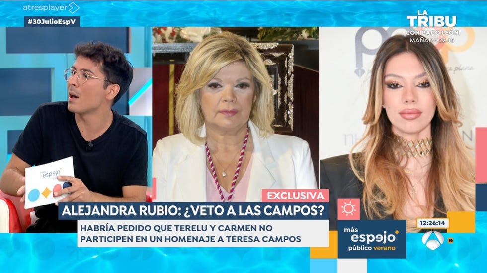 alejandra rubio veta a terelu campos y a carmen borrego