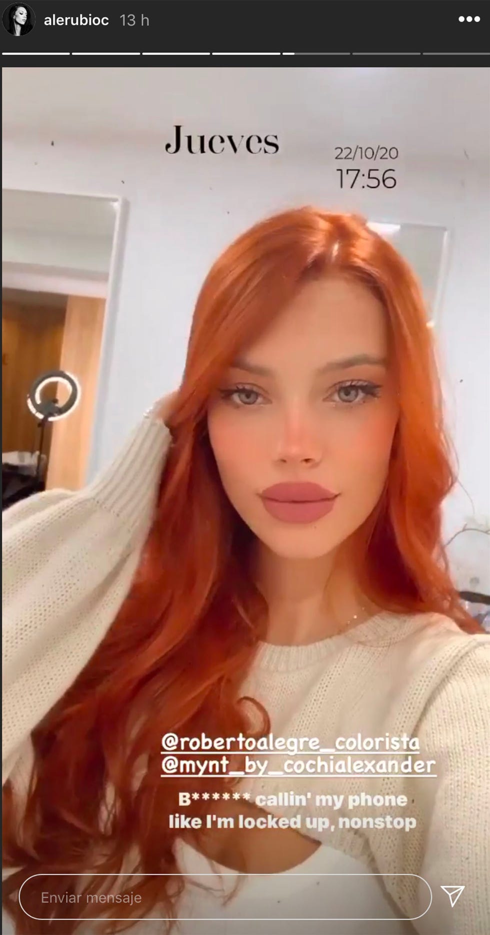 alejandra rubio vuelve a cambiar de look y apuesta por una melena pelirroja
