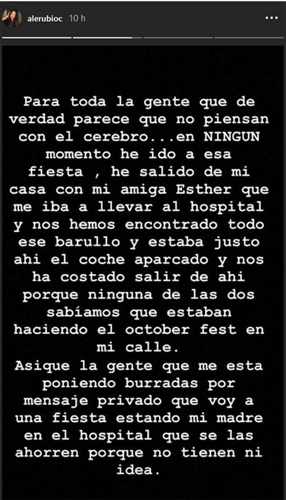 Alejandra Rubio responde críticas Instagram
