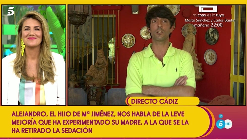 Alejandro Asunción, hijo María Jiménez, habla del estado de salud de su madre en sálvame.
