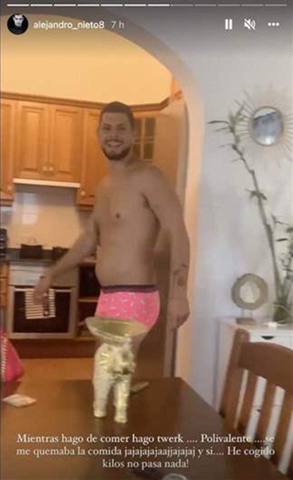 alejandro nieto confiesa que ha ganado varios kilos tras volver de supervivientes con el llamado efecto rebote