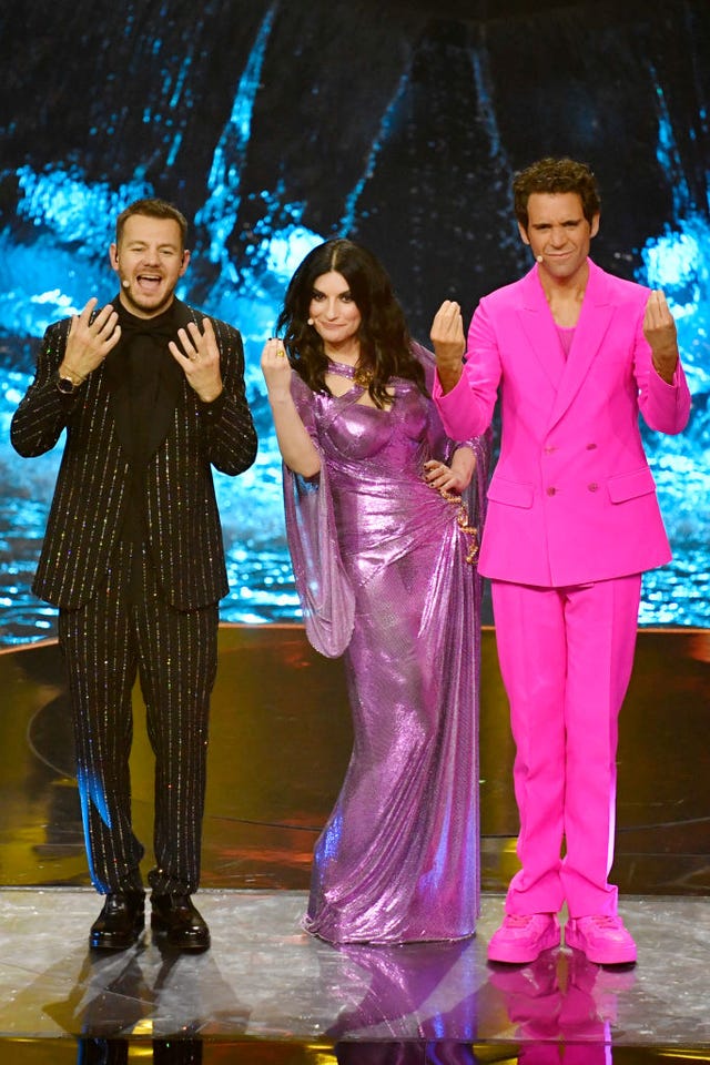 alessandro cattelan, laura pausini e mika all'eurovision 2022 di torino