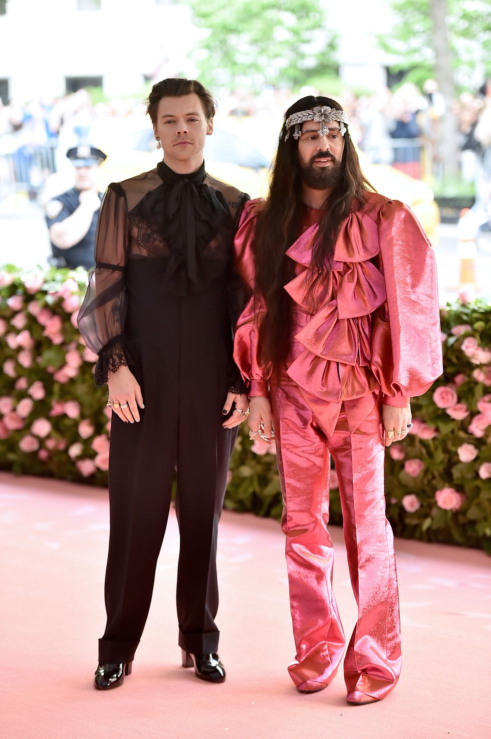new york, new york   may 06 harry styles and alessandro michele attend the 2019 met gala celebrating camp notes on fashion at metropolitan museum of art on may 06, 2019 in new york city photo by theo wargowireimage