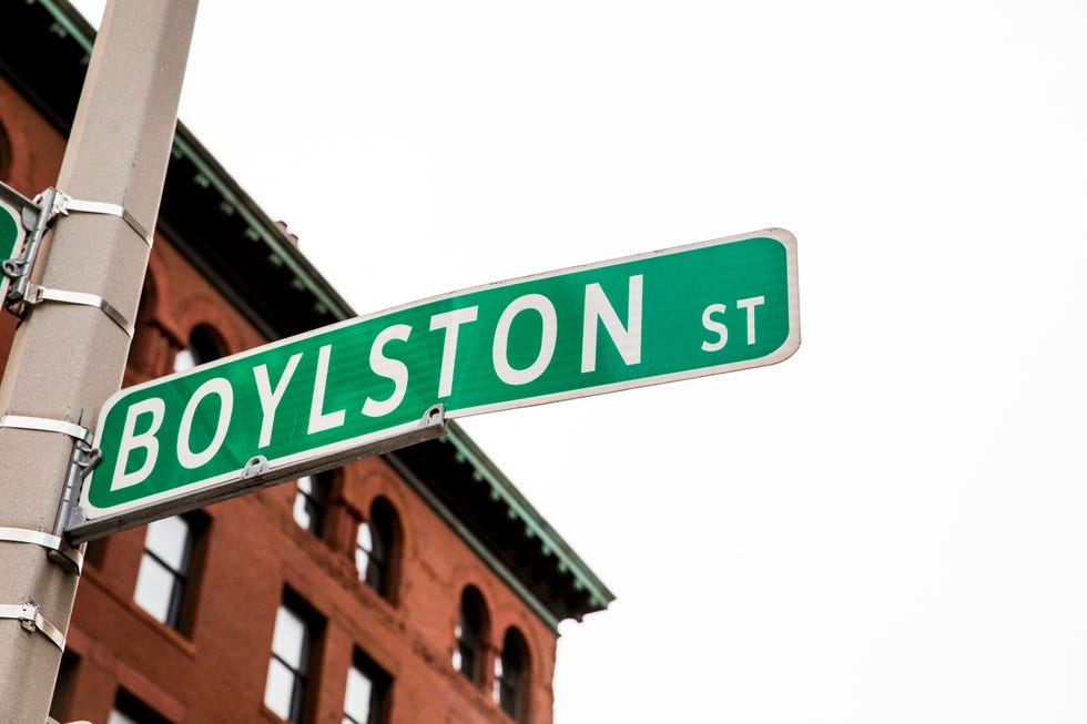 an empty street on marathon monday, patriots day on april 20, 2020 in boston, massachusetts
