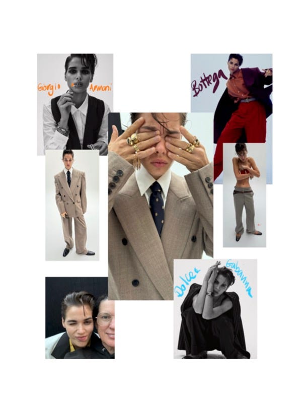 fashion collage featuring various outfits and styles