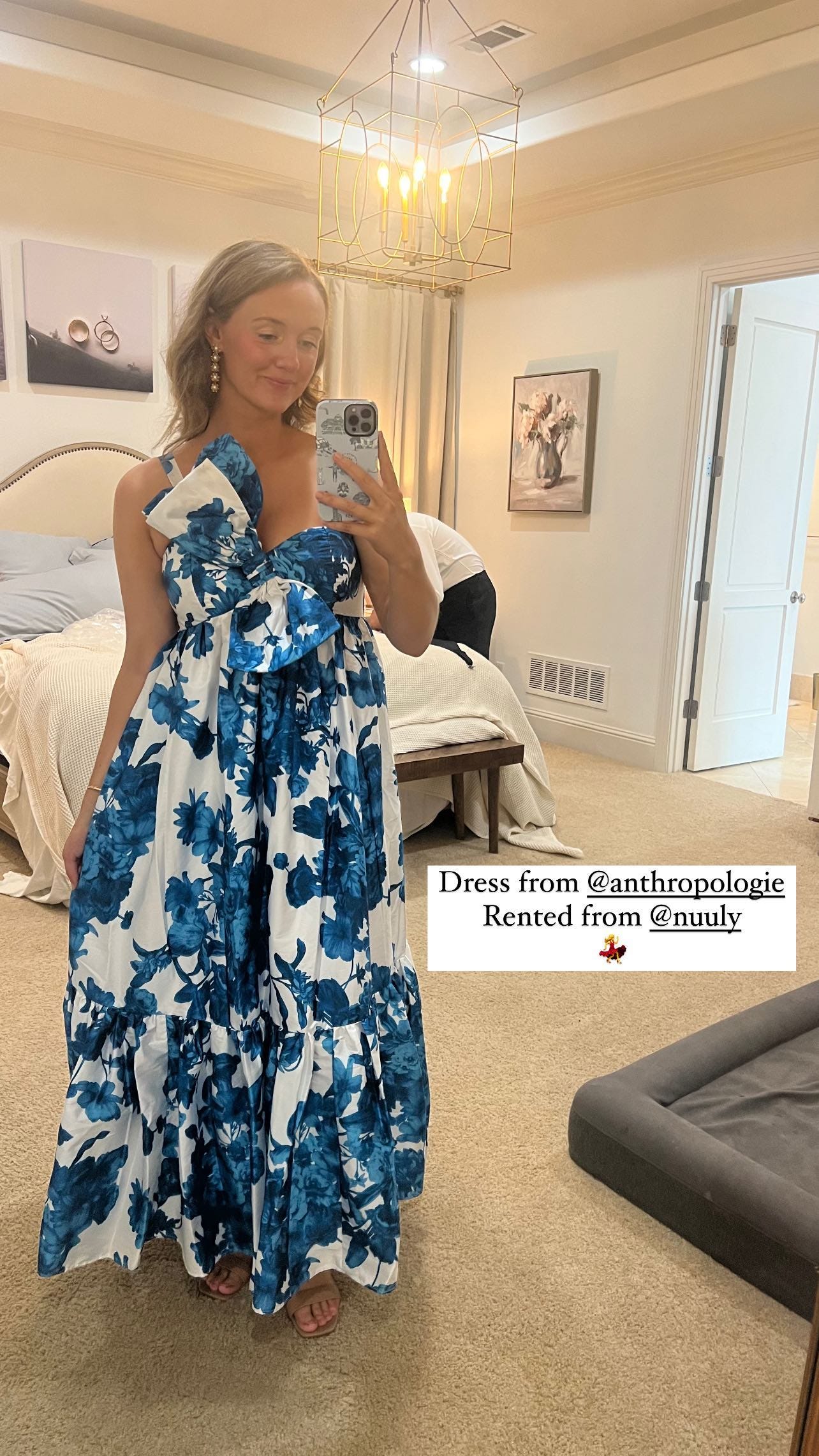 Alex’s Pretty Blue and White Dress Is Perfect for Summer Weddings