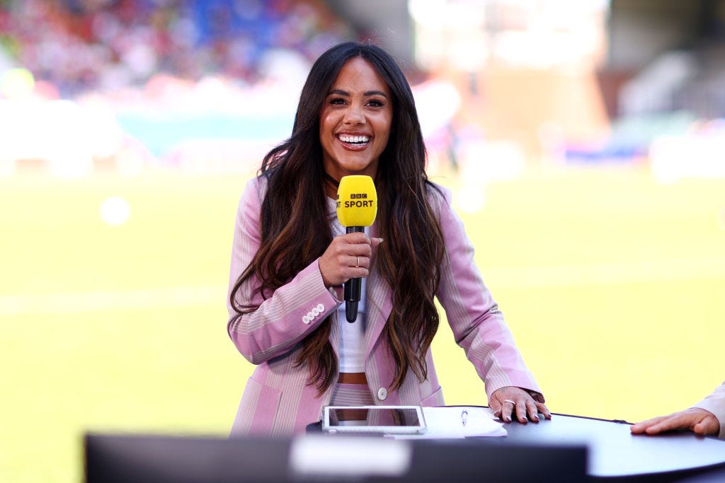 alex scott pink striped suit